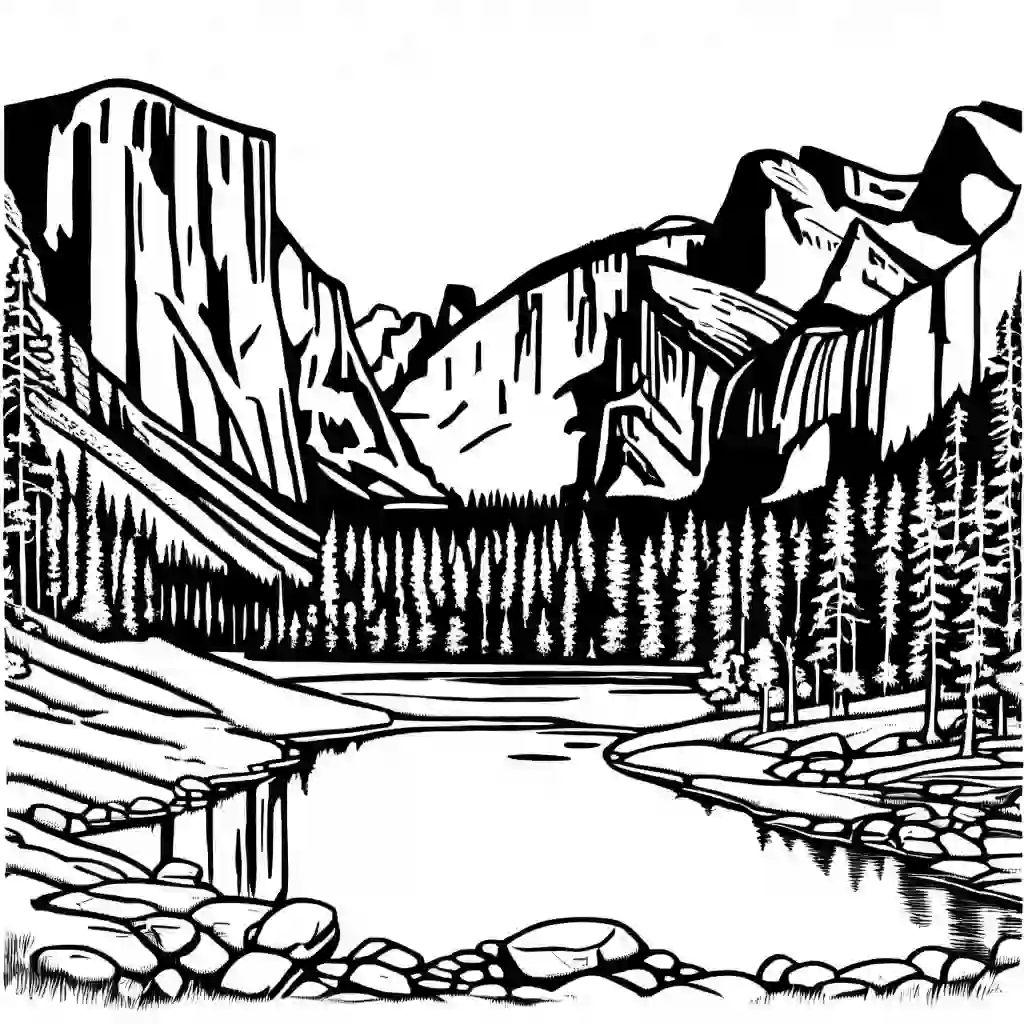 Yosemite Valley coloring pages